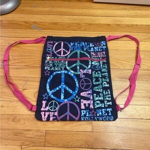 Peace Sign Drawstring Bag